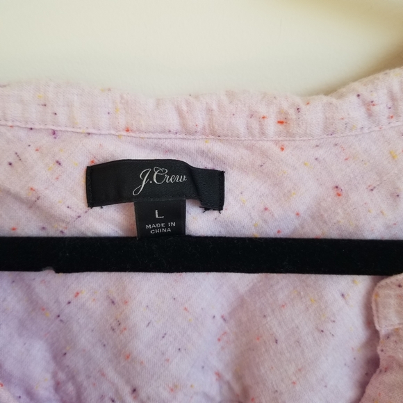 J.Crew Open V-Neck Shirt in Donegal Flannel Blouse - Picture 4 of 6